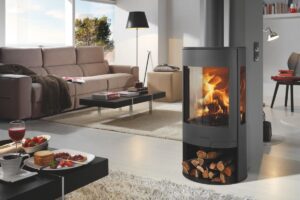 poele a bois design vertical SUERTE 8 kW pour intérieur moderne