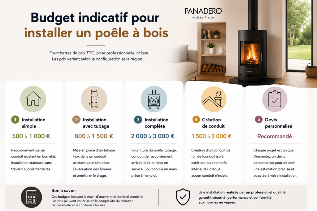 comparatif prix installation poele a bois